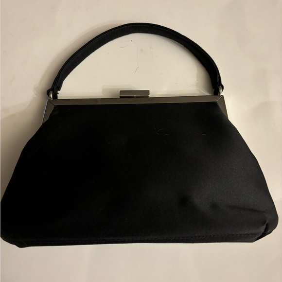 Ann Taylor elegant black evening bag with silver toned hardware 8” - Picture 1 of 4